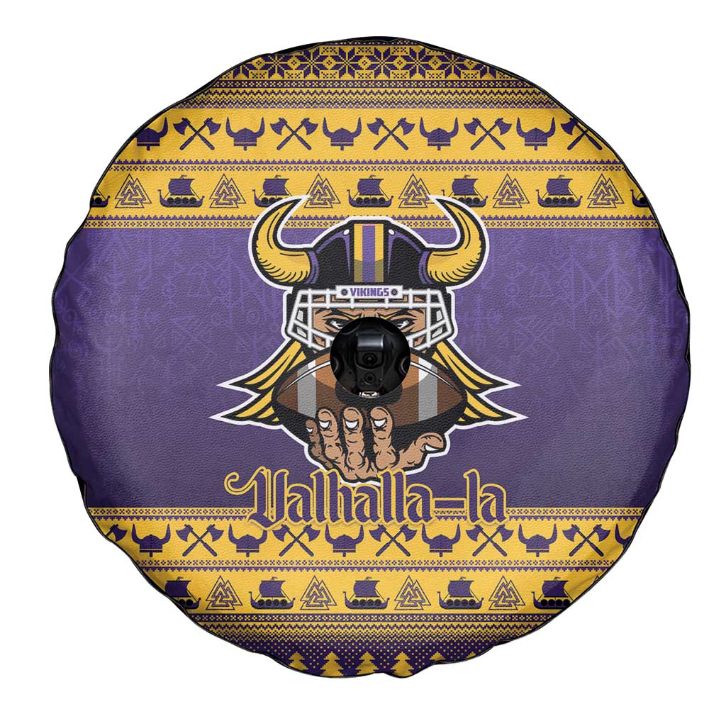 Viking-Inspired Football Christmas Spare Tire Cover Valhalla-la Viking Warrior - Wonder Print Shop