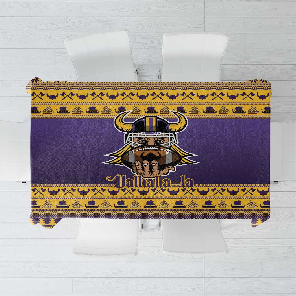 Viking-Inspired Football Christmas Tablecloth Valhalla-la Viking Warrior - Wonder Print Shop