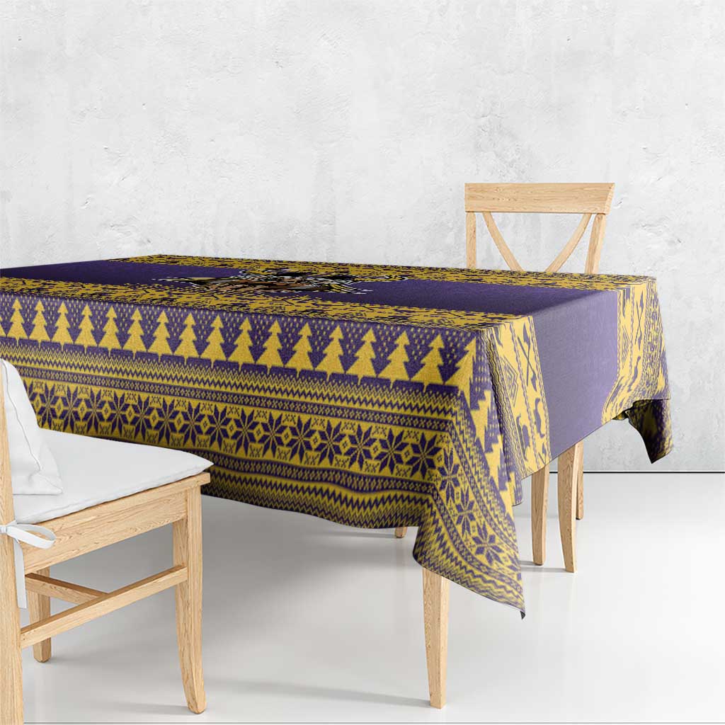 Viking-Inspired Football Christmas Tablecloth Valhalla-la Viking Warrior - Wonder Print Shop