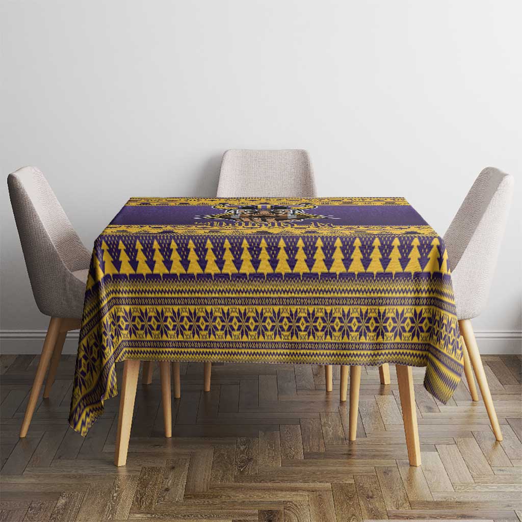 Viking-Inspired Football Christmas Tablecloth Valhalla-la Viking Warrior - Wonder Print Shop