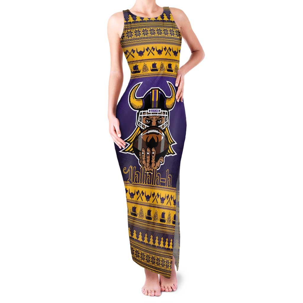 Viking-Inspired Football Christmas Tank Maxi Dress Valhalla-la Viking Warrior - Wonder Print Shop
