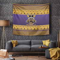 Viking-Inspired Football Christmas Tapestry Valhalla-la Viking Warrior - Wonder Print Shop