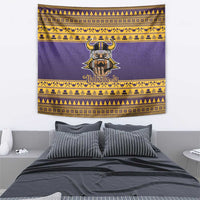 Viking-Inspired Football Christmas Tapestry Valhalla-la Viking Warrior - Wonder Print Shop