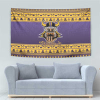 Viking-Inspired Football Christmas Tapestry Valhalla-la Viking Warrior - Wonder Print Shop