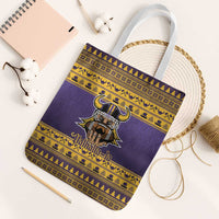 Viking-Inspired Football Christmas Tote Bag Valhalla-la Viking Warrior - Wonder Print Shop