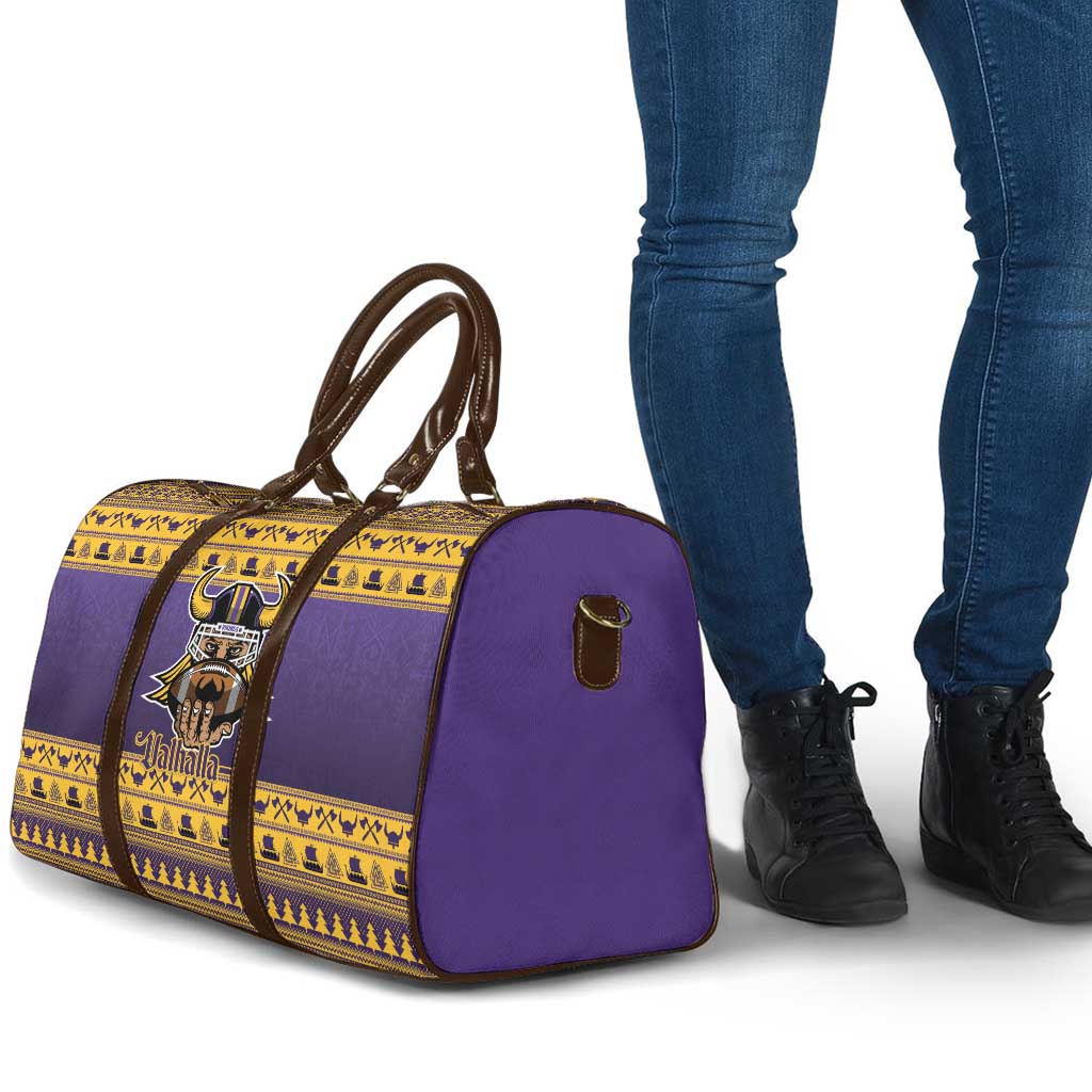 Viking-Inspired Football Christmas Travel Bag Valhalla-la Viking Warrior - Wonder Print Shop