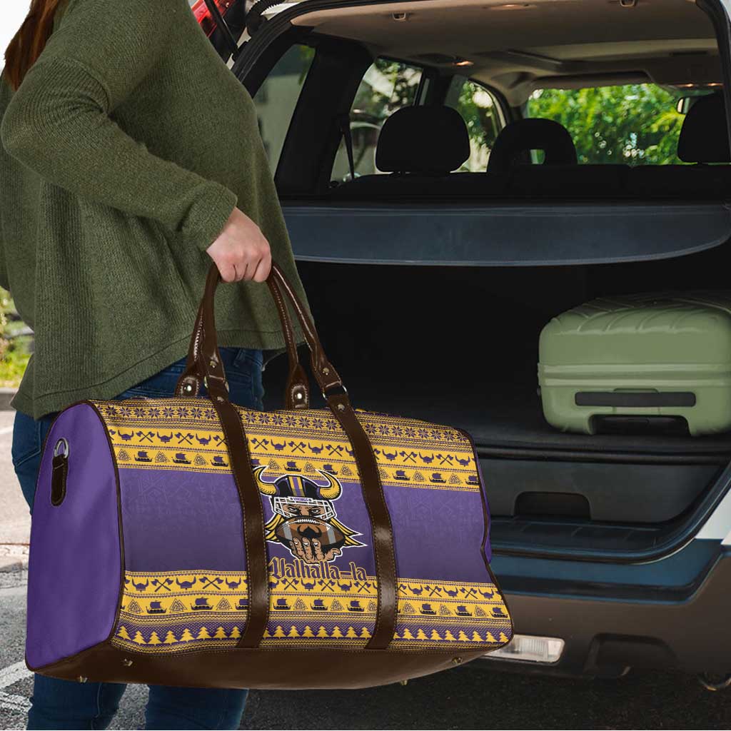 Viking-Inspired Football Christmas Travel Bag Valhalla-la Viking Warrior - Wonder Print Shop