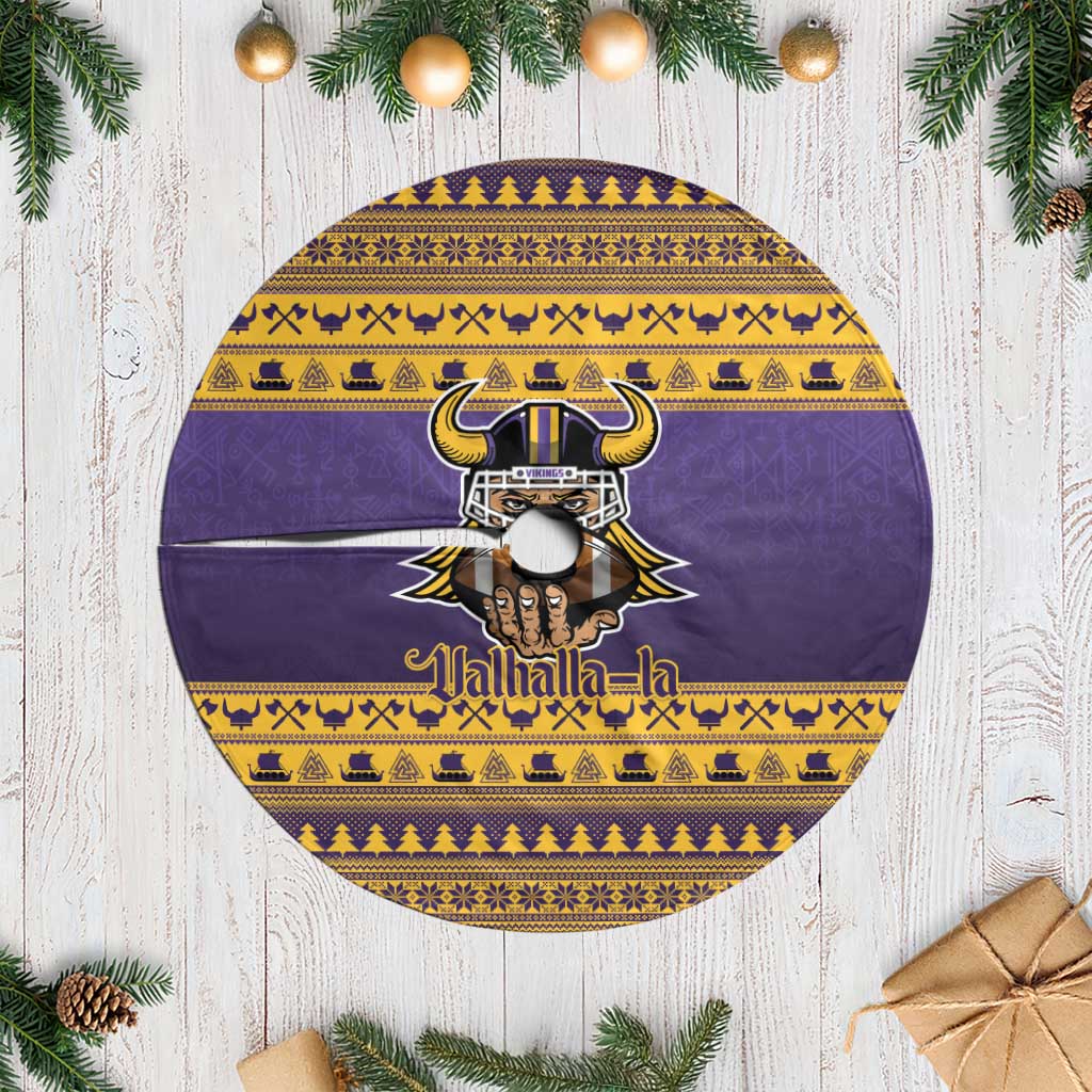 Viking-Inspired Football Christmas Tree Skirt Valhalla-la Viking Warrior - Wonder Print Shop