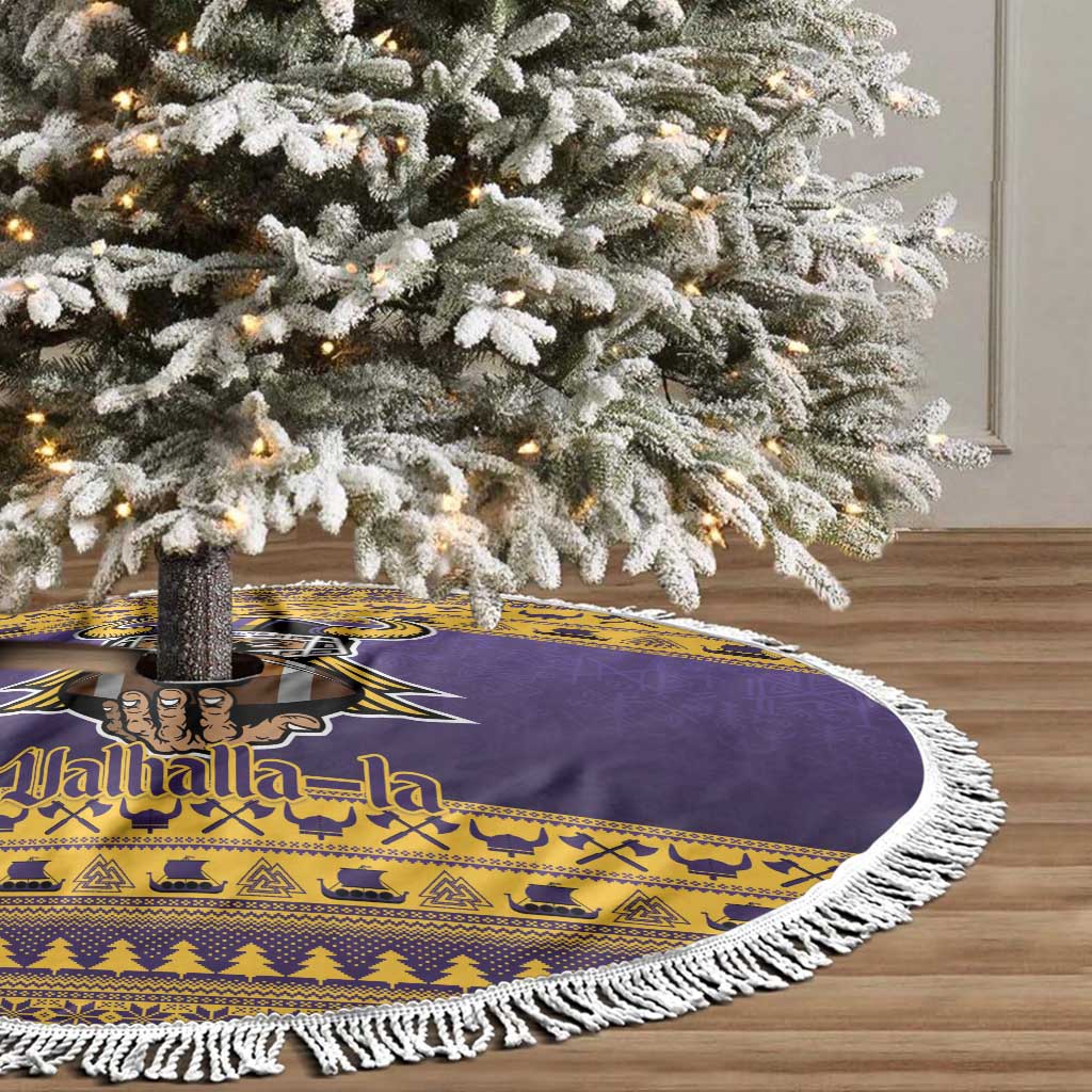 Viking-Inspired Football Christmas Tree Skirt Valhalla-la Viking Warrior - Wonder Print Shop