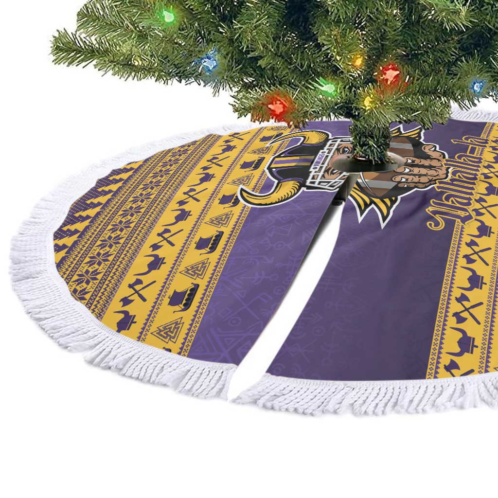 Viking-Inspired Football Christmas Tree Skirt Valhalla-la Viking Warrior - Wonder Print Shop
