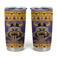 Viking-Inspired Football Christmas Tumbler Cup Valhalla-la Viking Warrior - Wonder Print Shop