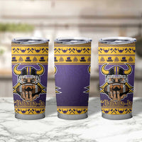 Viking-Inspired Football Christmas Tumbler Cup Valhalla-la Viking Warrior - Wonder Print Shop