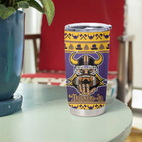 Viking-Inspired Football Christmas Tumbler Cup Valhalla-la Viking Warrior - Wonder Print Shop