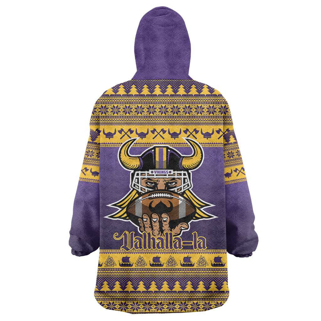 Viking-Inspired Football Christmas Wearable Blanket Hoodie Valhalla-la Viking Warrior - Wonder Print Shop