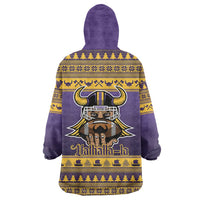 Viking-Inspired Football Christmas Wearable Blanket Hoodie Valhalla-la Viking Warrior - Wonder Print Shop