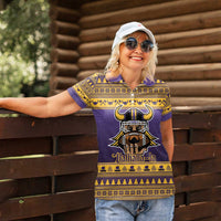 Viking-Inspired Football Christmas Women Polo Shirt Valhalla-la Viking Warrior - Wonder Print Shop