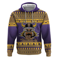 Viking-Inspired Football Christmas Zip Hoodie Valhalla-la Viking Warrior - Wonder Print Shop