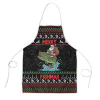 Merry Fishmas Santa Riding Bass Apron Funny Christmas - Wonder Print Shop