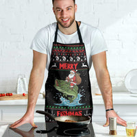 Merry Fishmas Santa Riding Bass Apron Funny Christmas - Wonder Print Shop