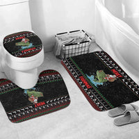 Merry Fishmas Santa Riding Bass Bathroom Set Funny Christmas - Wonder Print Shop