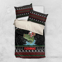 Merry Fishmas Santa Riding Bass Bedding Set Funny Christmas - Wonder Print Shop