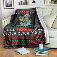 Merry Fishmas Santa Riding Bass Blanket Funny Christmas - Wonder Print Shop