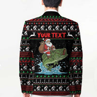 Merry Fishmas Santa Riding Bass Personalized Blazer Funny Christmas - Wonder Print Shop