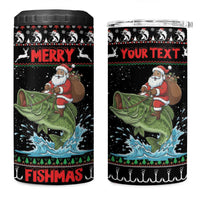 Merry Fishmas Santa Riding Bass Personalized 4 in 1 Can Cooler Tumbler Funny Christmas - Wonder Print Shop