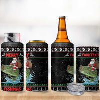 Merry Fishmas Santa Riding Bass Personalized 4 in 1 Can Cooler Tumbler Funny Christmas - Wonder Print Shop