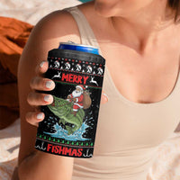 Merry Fishmas Santa Riding Bass Personalized 4 in 1 Can Cooler Tumbler Funny Christmas - Wonder Print Shop