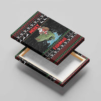 Merry Fishmas Santa Riding Bass Canvas Wall Art Funny Christmas - Wonder Print Shop