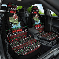 Merry Fishmas Santa Riding Bass Car Seat Cover Funny Christmas - Wonder Print Shop