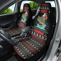 Merry Fishmas Santa Riding Bass Car Seat Cover Funny Christmas - Wonder Print Shop