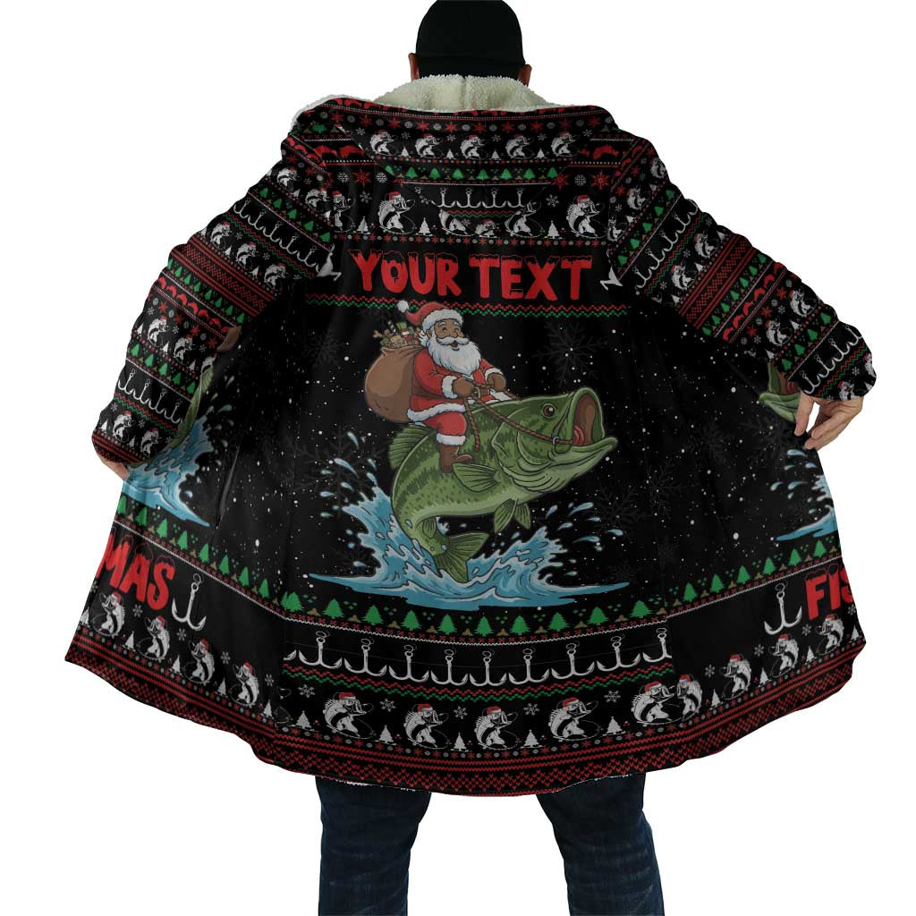 Merry Fishmas Santa Riding Bass Personalized Cloak Funny Christmas - Wonder Print Shop