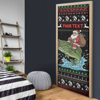 Merry Fishmas Santa Riding Bass Personalized Door Cover Funny Christmas - Wonder Print Shop