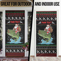 Merry Fishmas Santa Riding Bass Personalized Door Cover Funny Christmas - Wonder Print Shop
