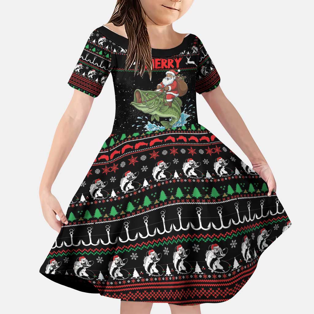 Merry Fishmas Santa Riding Bass Personalized Family Matching Mermaid Dress and Hawaiian Shirt Funny Christmas - Wonder Print Shop