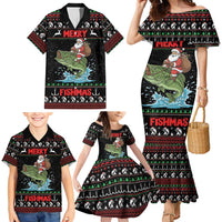 Merry Fishmas Santa Riding Bass Personalized Family Matching Mermaid Dress and Hawaiian Shirt Funny Christmas - Wonder Print Shop