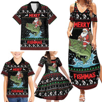 Merry Fishmas Santa Riding Bass Personalized Family Matching Summer Maxi Dress and Hawaiian Shirt Funny Christmas - Wonder Print Shop