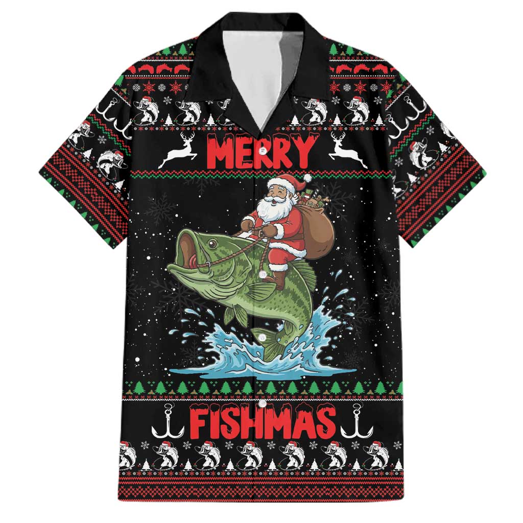 Merry Fishmas Santa Riding Bass Personalized Family Matching Summer Maxi Dress and Hawaiian Shirt Funny Christmas - Wonder Print Shop