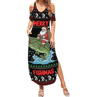 Merry Fishmas Santa Riding Bass Personalized Family Matching Summer Maxi Dress and Hawaiian Shirt Funny Christmas - Wonder Print Shop