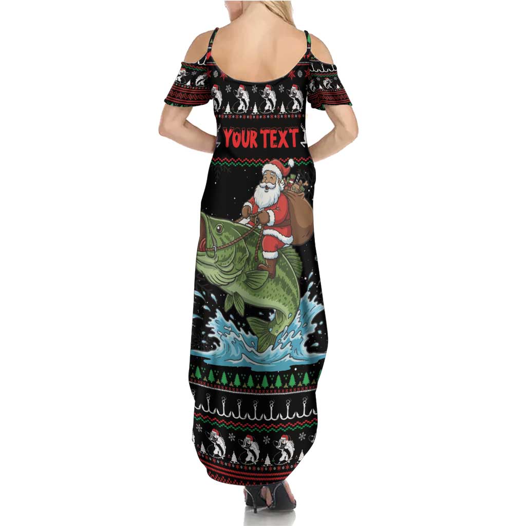 Merry Fishmas Santa Riding Bass Personalized Family Matching Summer Maxi Dress and Hawaiian Shirt Funny Christmas - Wonder Print Shop