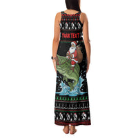 Merry Fishmas Santa Riding Bass Personalized Family Matching Tank Maxi Dress and Hawaiian Shirt Funny Christmas - Wonder Print Shop