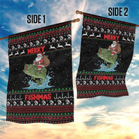 Merry Fishmas Santa Riding Bass Garden Flag Funny Christmas - Wonder Print Shop