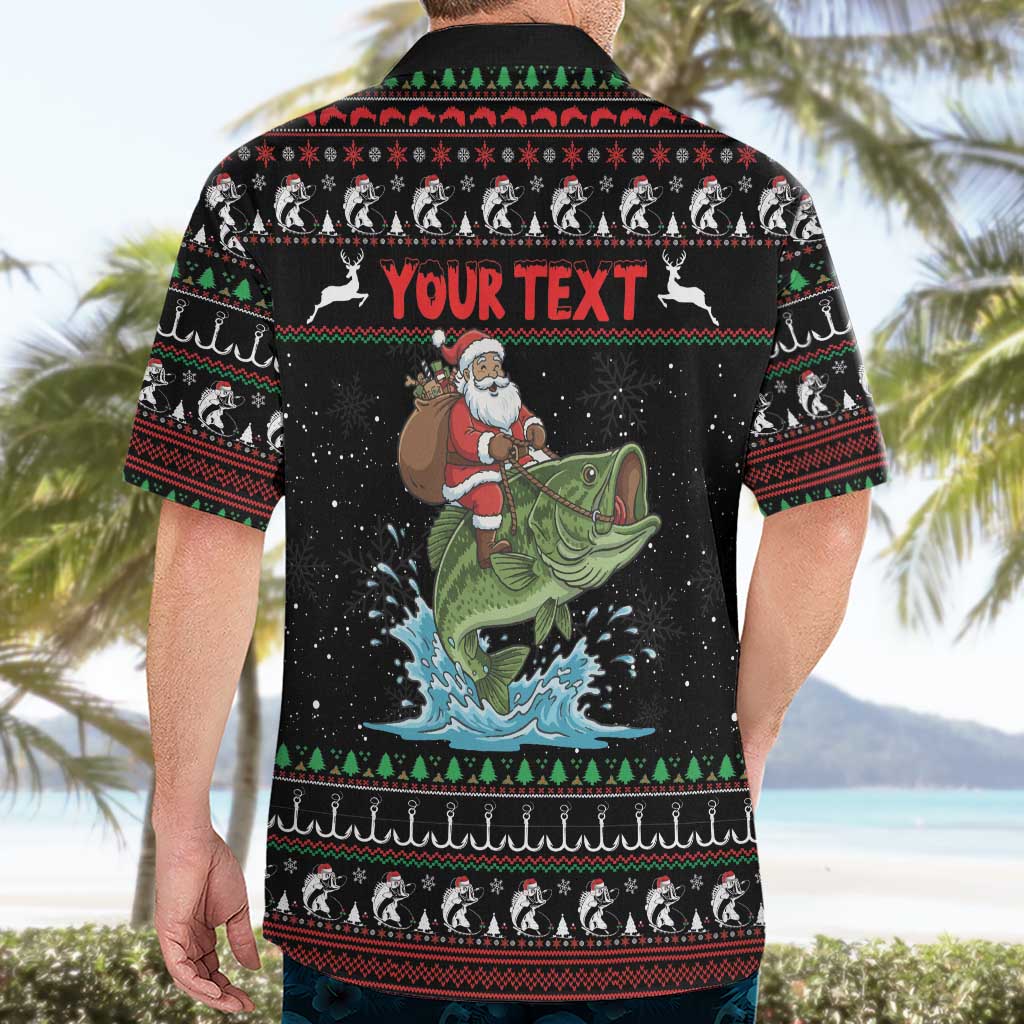 Merry Fishmas Santa Riding Bass Personalized Hawaiian Shirt Funny Christmas - Wonder Print Shop