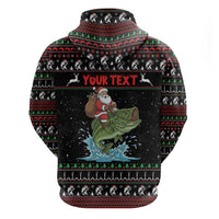 Merry Fishmas Santa Riding Bass Personalized Hoodie Funny Christmas - Wonder Print Shop