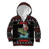 Merry Fishmas Santa Riding Bass Personalized Kid Hoodie Funny Christmas - Wonder Print Shop