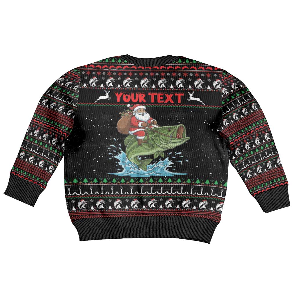 Merry Fishmas Santa Riding Bass Personalized Kid Ugly Christmas Sweater Funny Christmas - Wonder Print Shop
