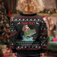 Merry Fishmas Santa Riding Bass Personalized Kid Ugly Christmas Sweater Funny Christmas - Wonder Print Shop