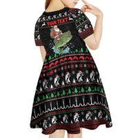 Merry Fishmas Santa Riding Bass Personalized Kid Short Sleeve Dress Funny Christmas - Wonder Print Shop